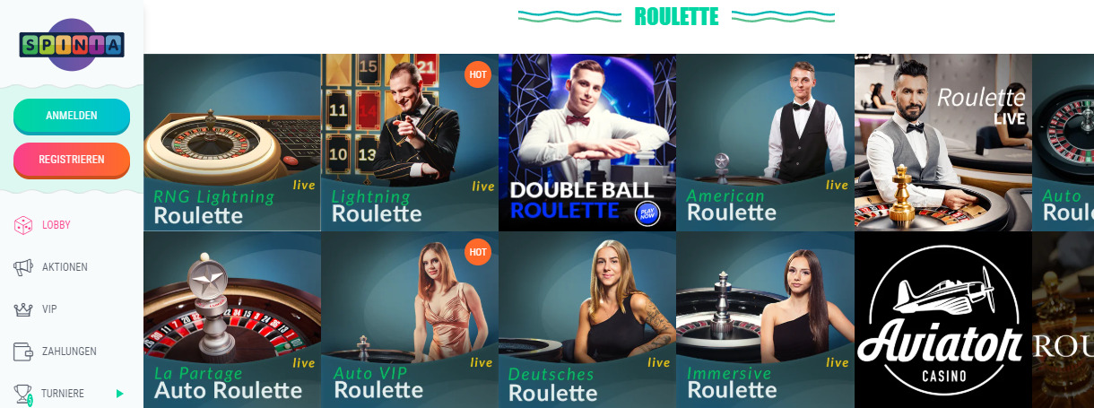 Große Auswahl an Roulettes in Online-Casinos